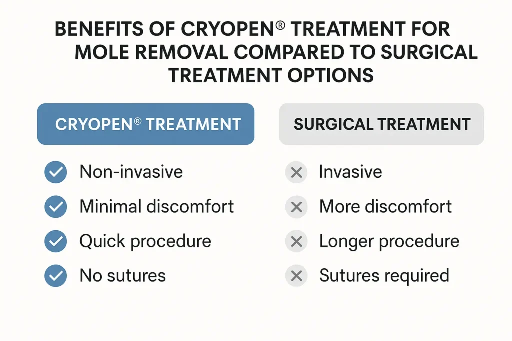 Benefits of professional mole-removal assessment at LA LIPO King's Hill